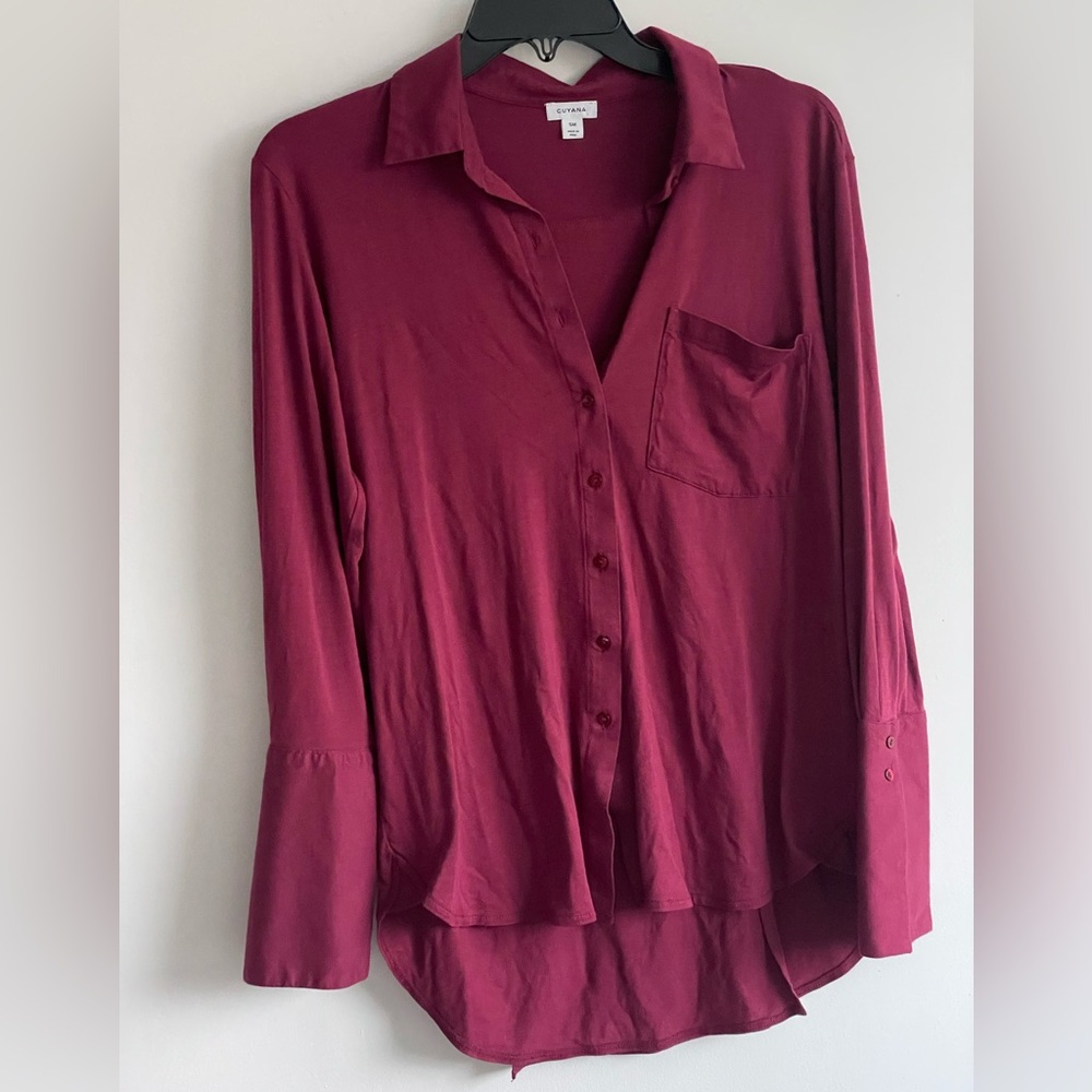 Cuyana Burgundy button down shirt - SM